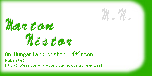 marton nistor business card